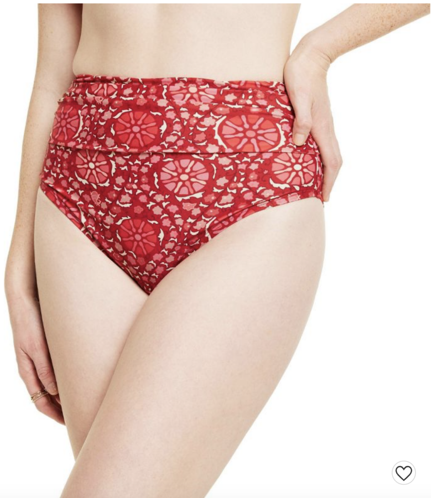 Women's Zinnia Floral Print High Waist Medium Coverage Bikini Bottom - RHODE x Target Red
