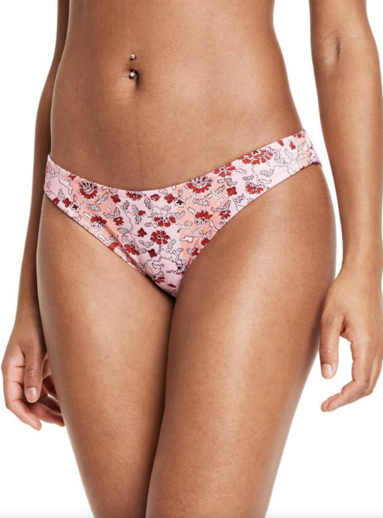 RHODE x Target pink and red floral bikini bottoms