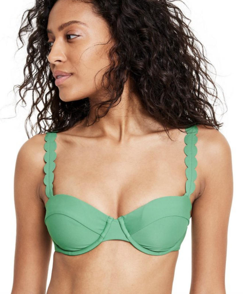 RHODE x Target scalloped green bikini top